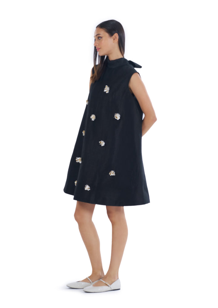 FLOWER MINI BOW DRESS