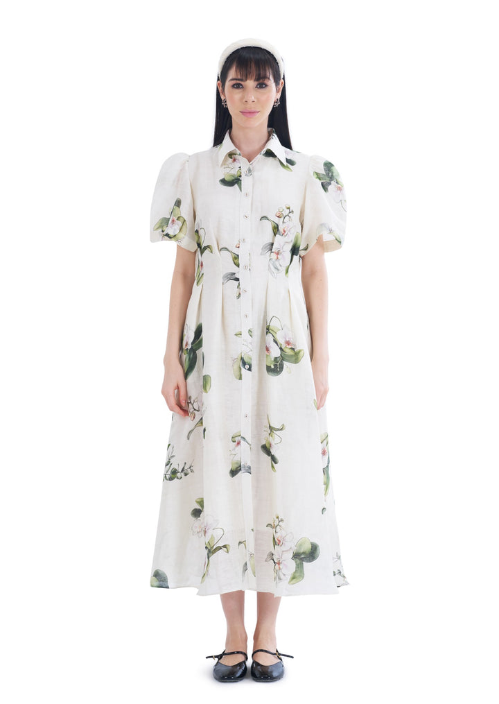 ORCHID SHIRT MIDI DRESS