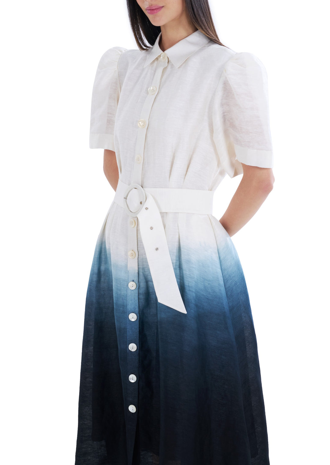 OMBRE SHIRT DRESS BLUE