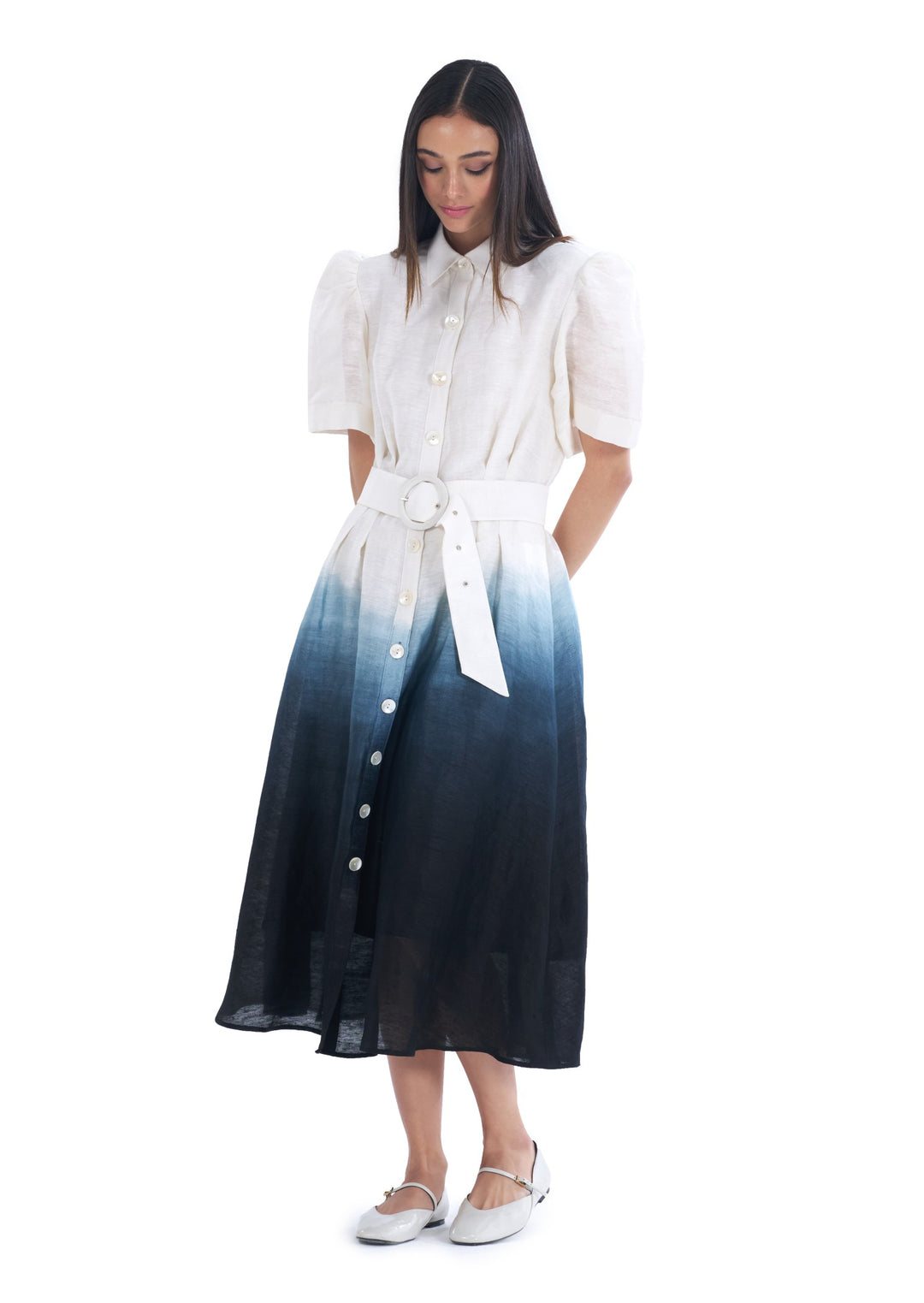 OMBRE SHIRT DRESS BLUE