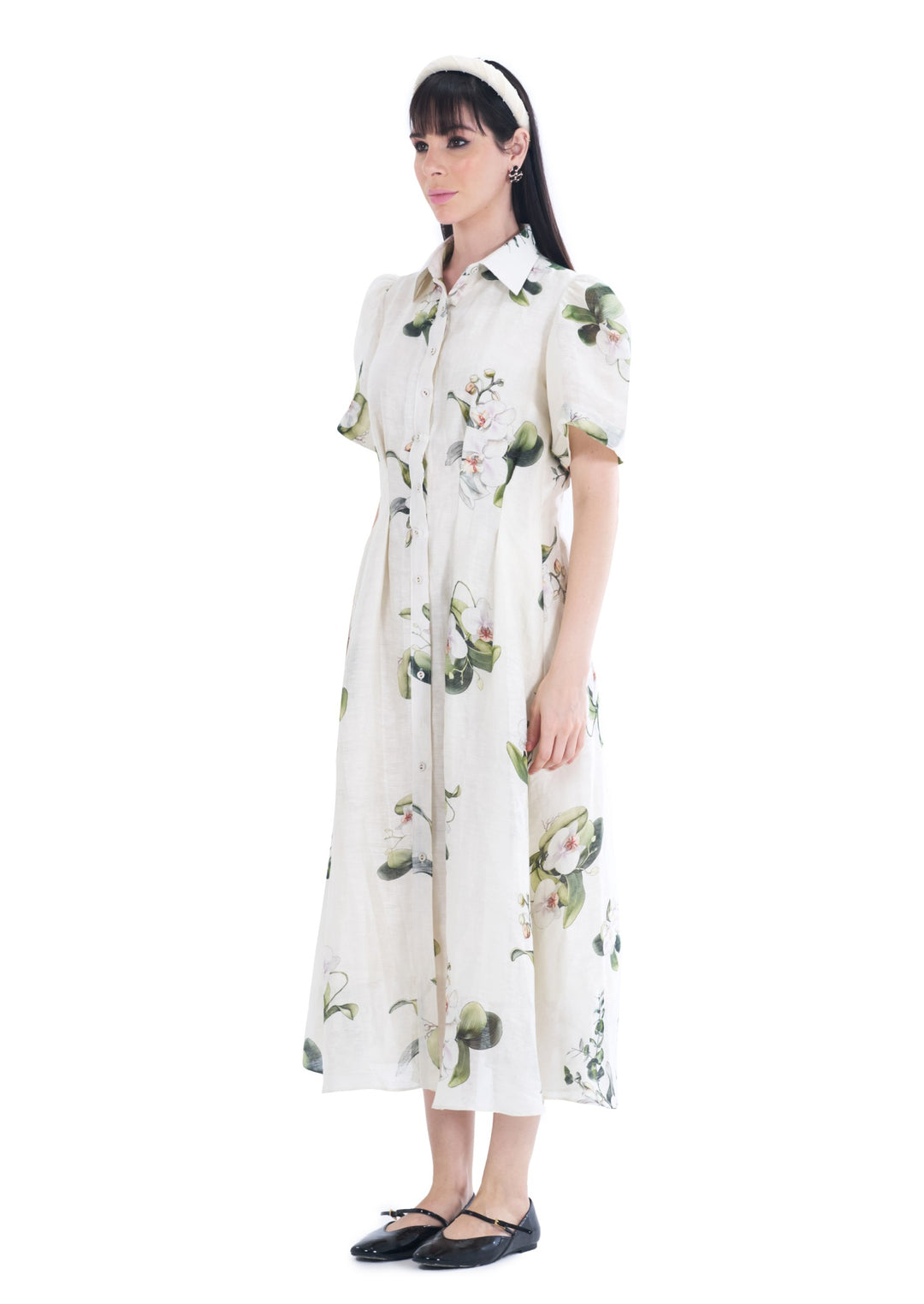 ORCHID SHIRT MIDI DRESS