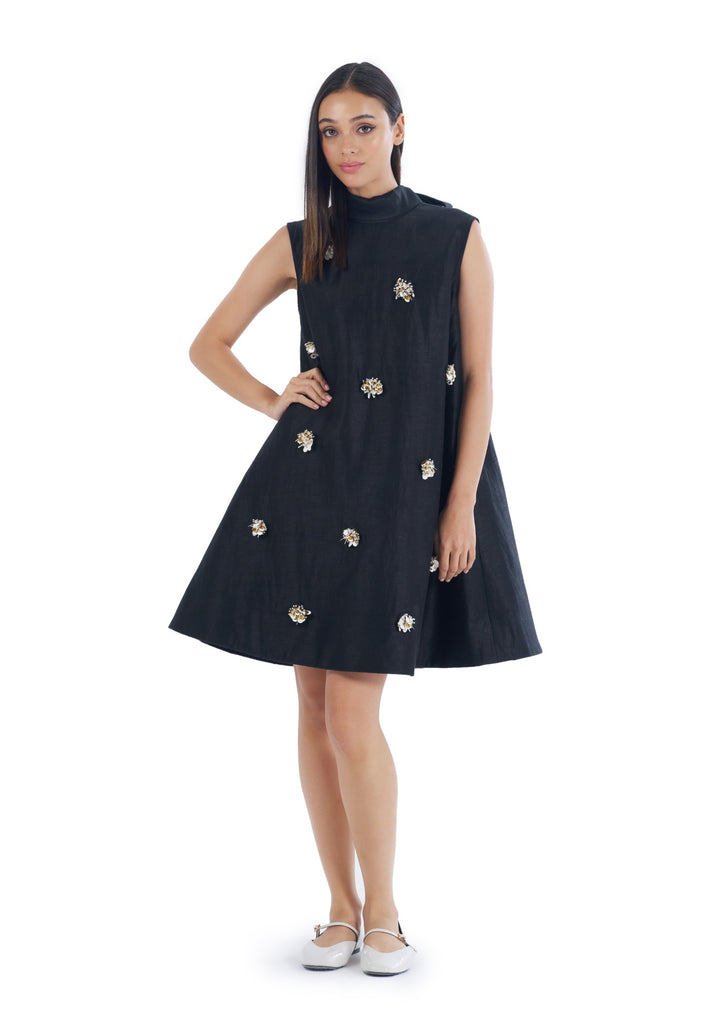 FLOWER MINI BOW DRESS