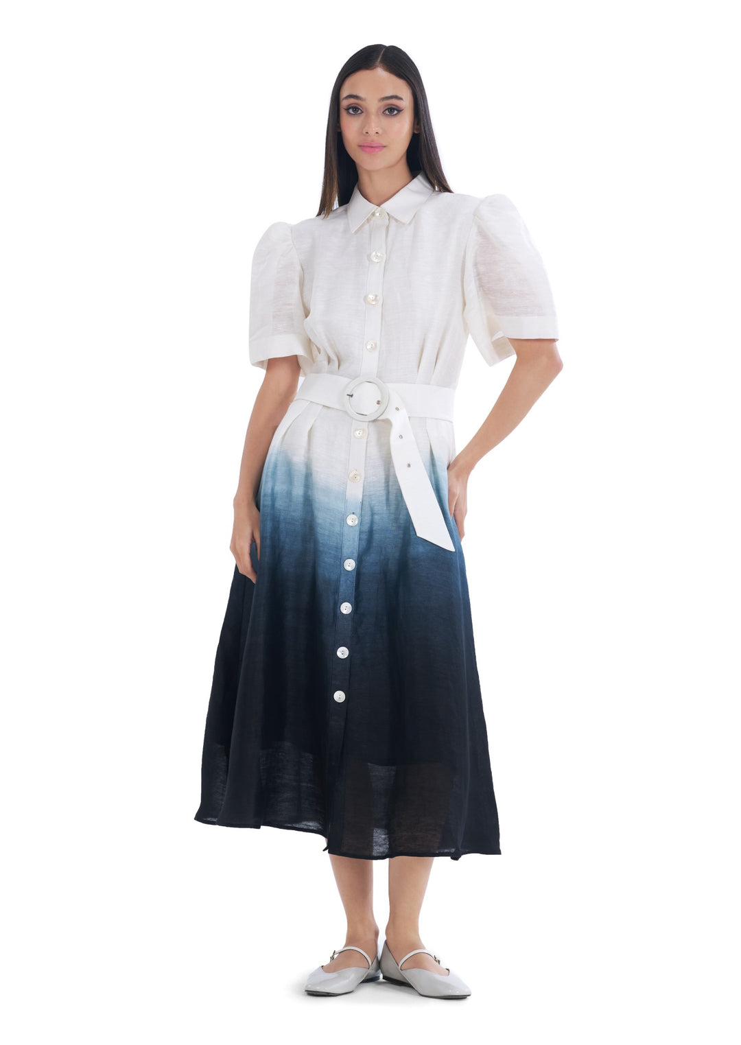 OMBRE SHIRT DRESS BLUE