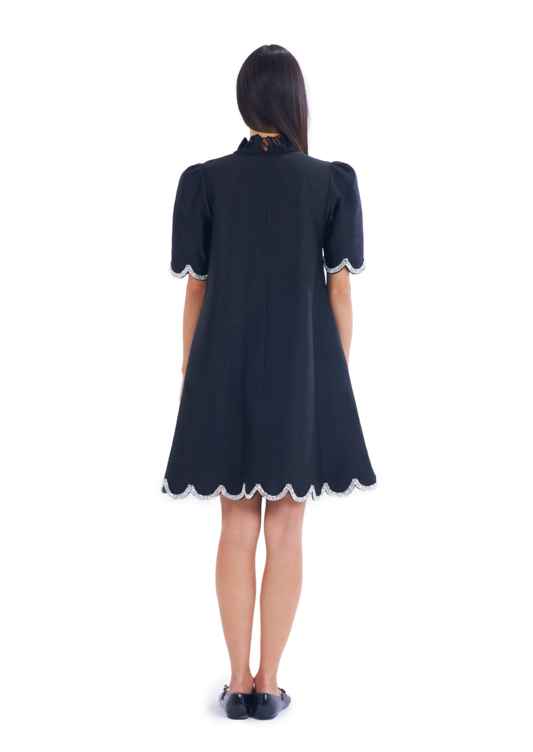 TWILIGHT SCALLOP DRESS BLACK