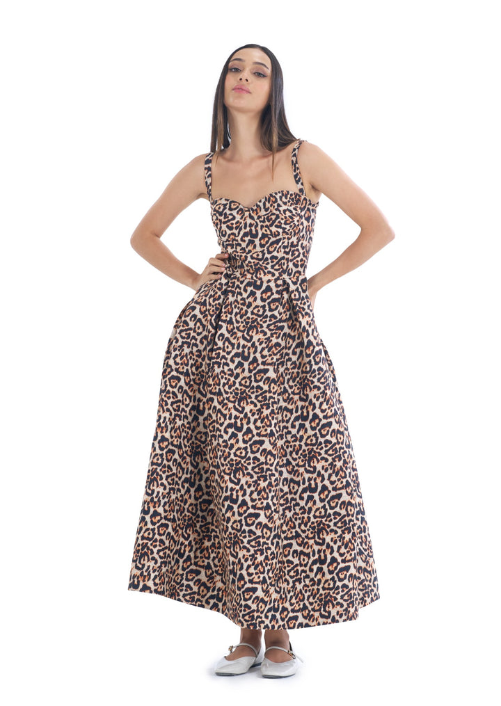 LEOPARD MIDI DRESS