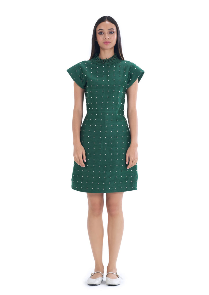 TWILIGHT MINI DRESS EMERALD GREEN