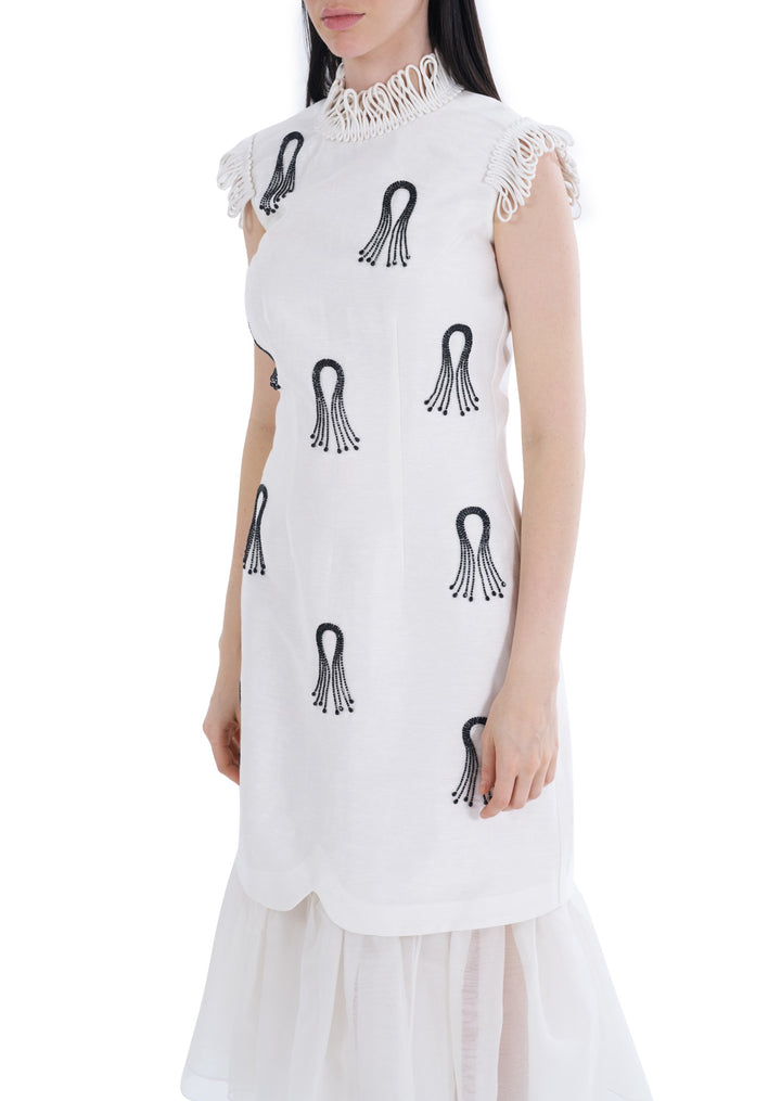 STARLIT MIDI DRESS WHITE