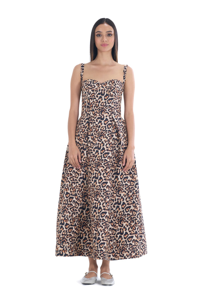 LEOPARD MIDI DRESS