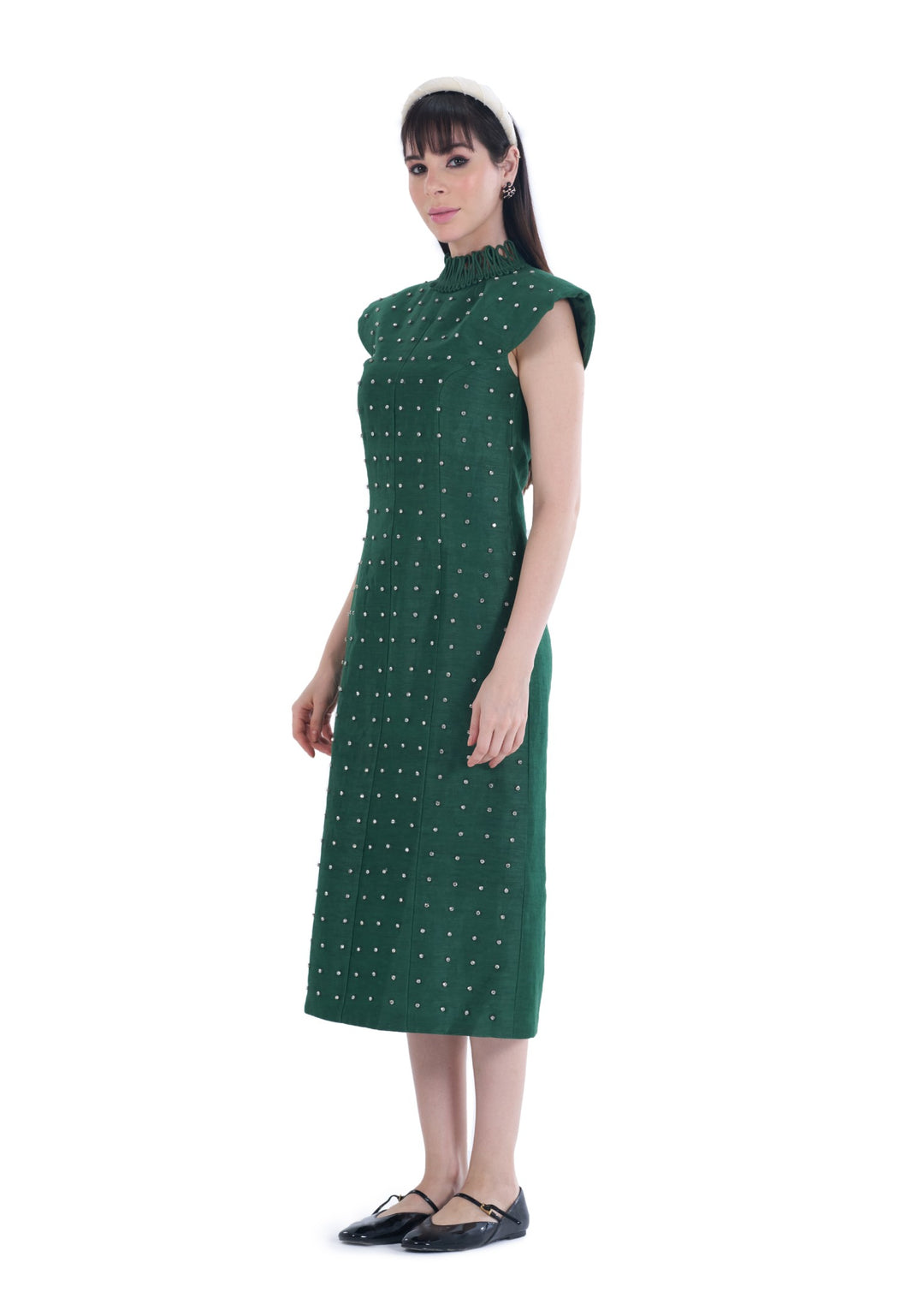 TWILIGHT MIDI DRESS EMERALD GREEN