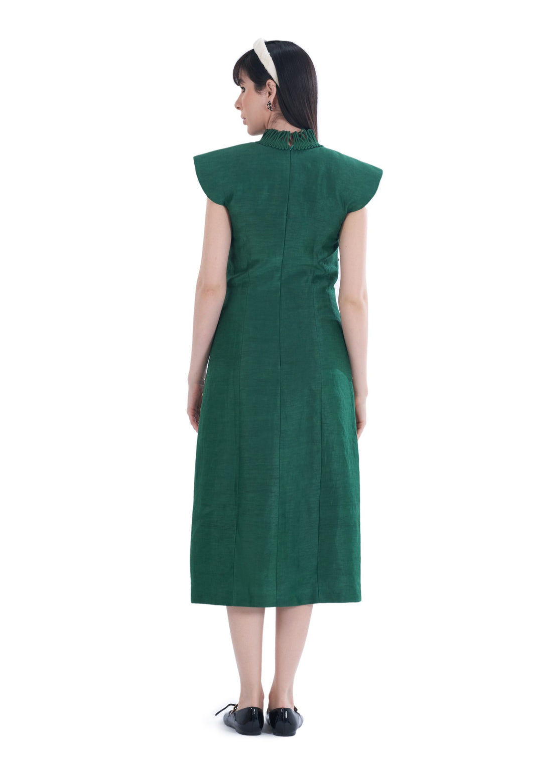 TWILIGHT MIDI DRESS EMERALD GREEN