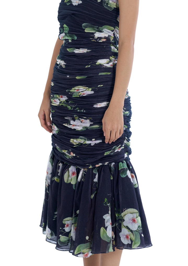ORCHID RUCHING DRESS