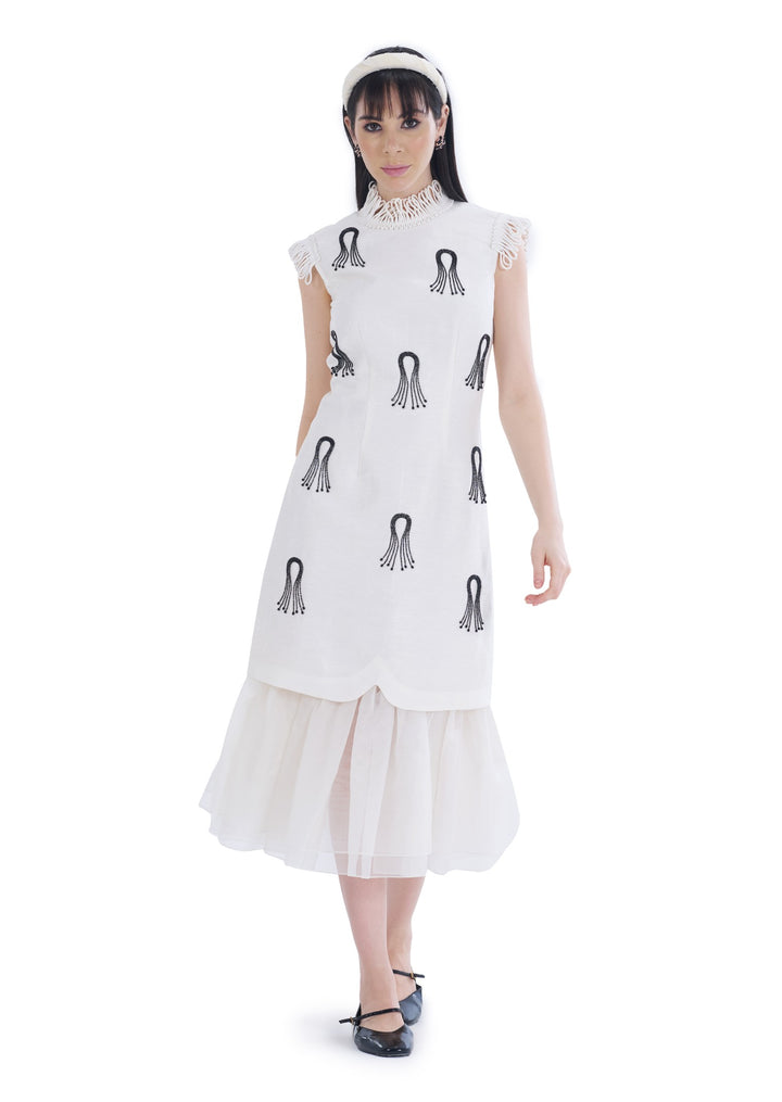 STARLIT MIDI DRESS WHITE