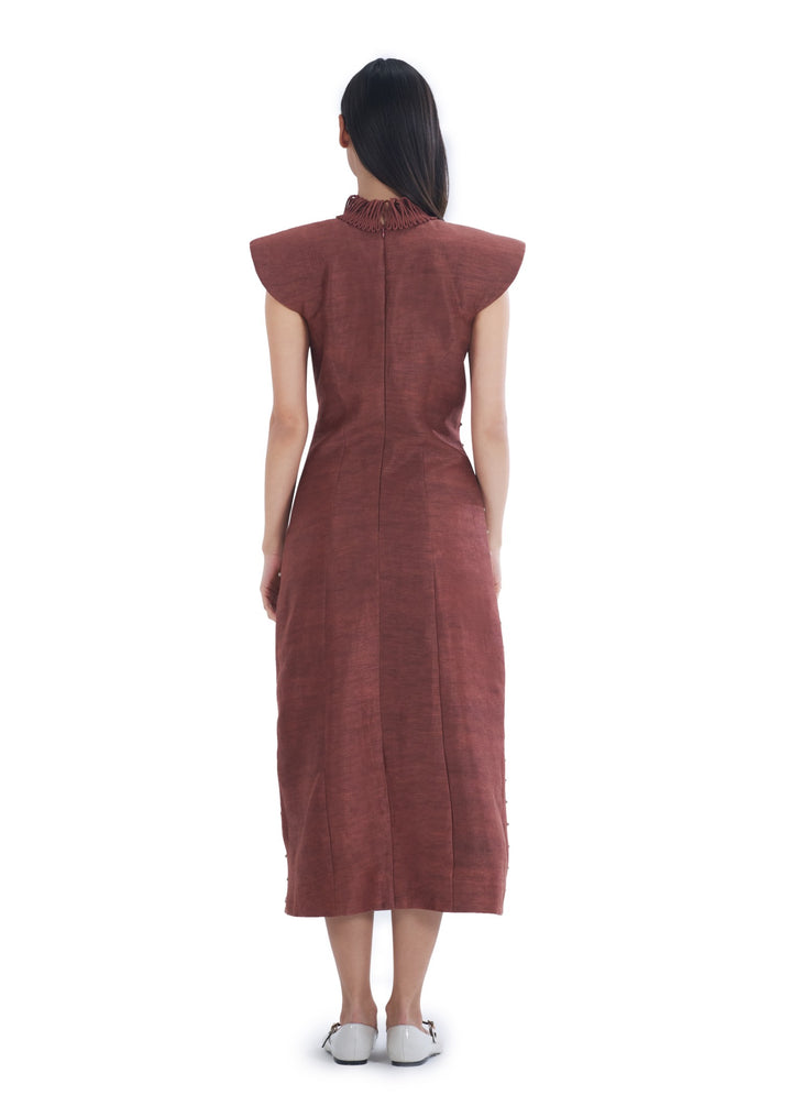 TWILIGHT MIDI DRESS BROWN