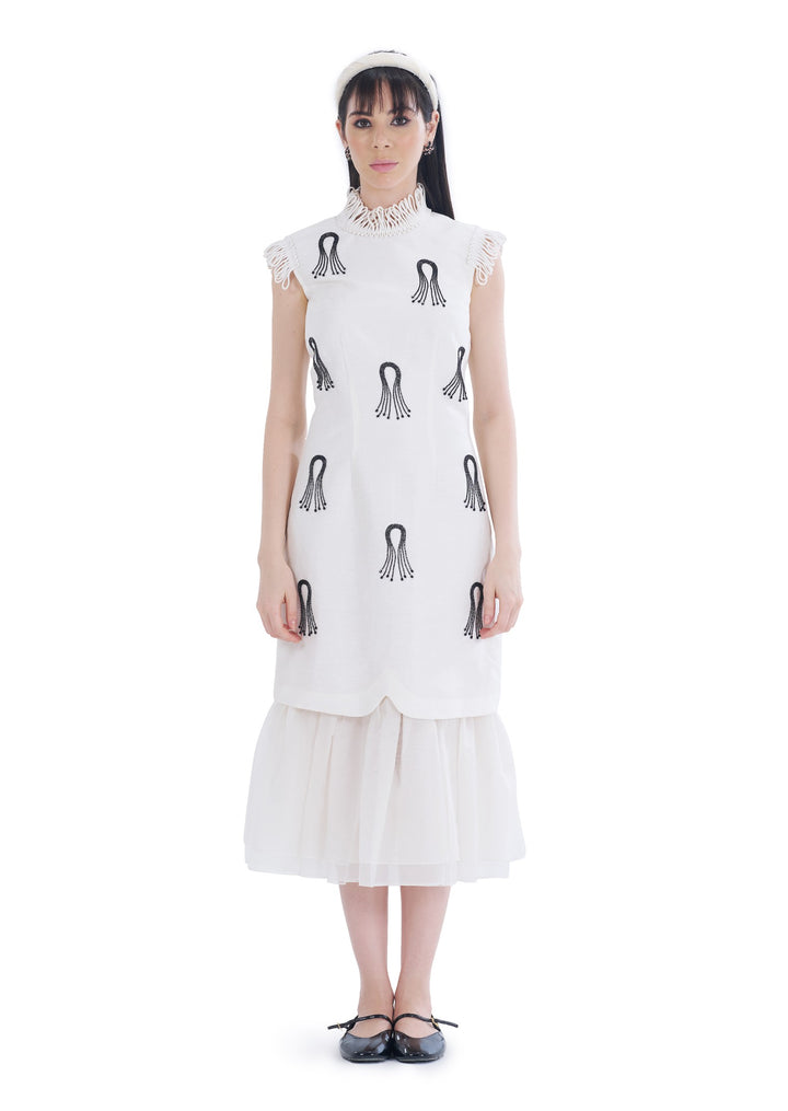 STARLIT MIDI DRESS WHITE