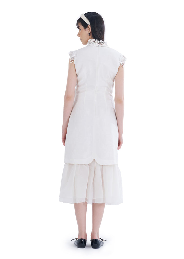 STARLIT MIDI DRESS WHITE