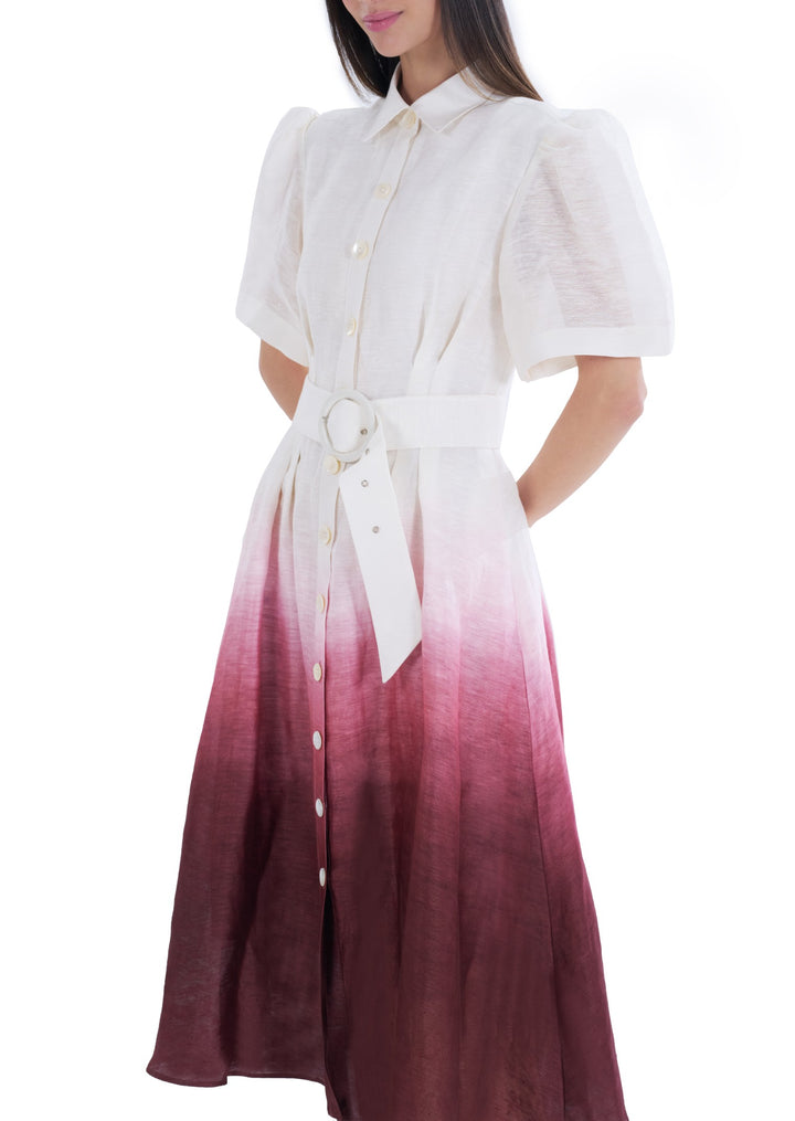 OMBRE SHIRT DRESS SPICY PLUM
