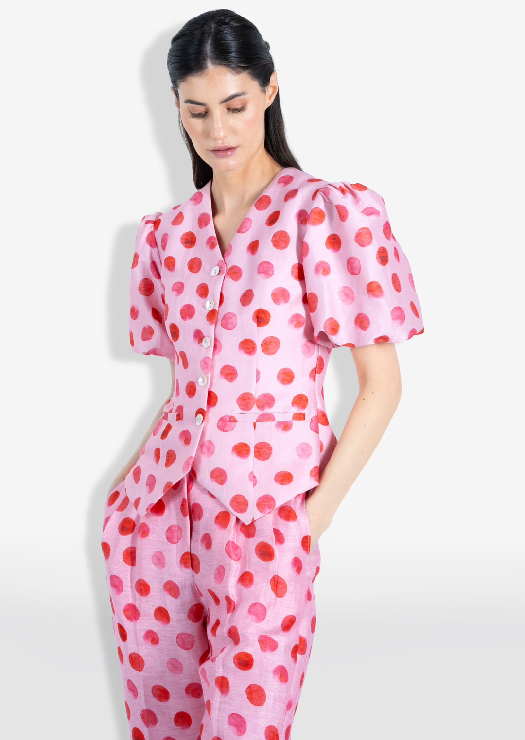 POLKA DOTS VEST PANT SET
