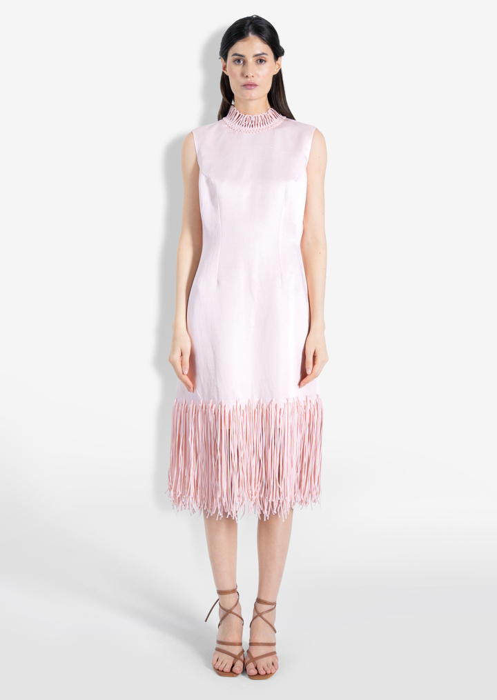 CORD MIDI DRESS PINK