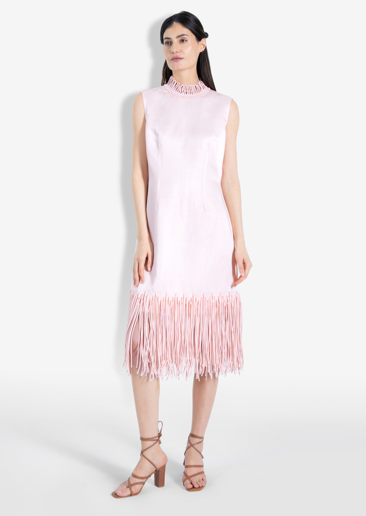 CORD MIDI DRESS PINK