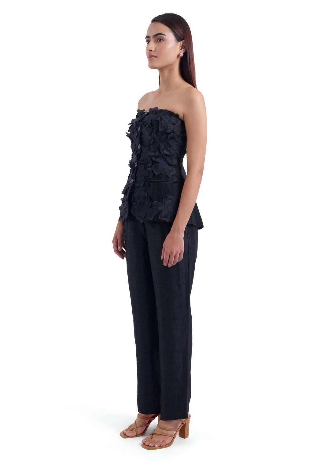 NOIR FLOWER BUSTIER