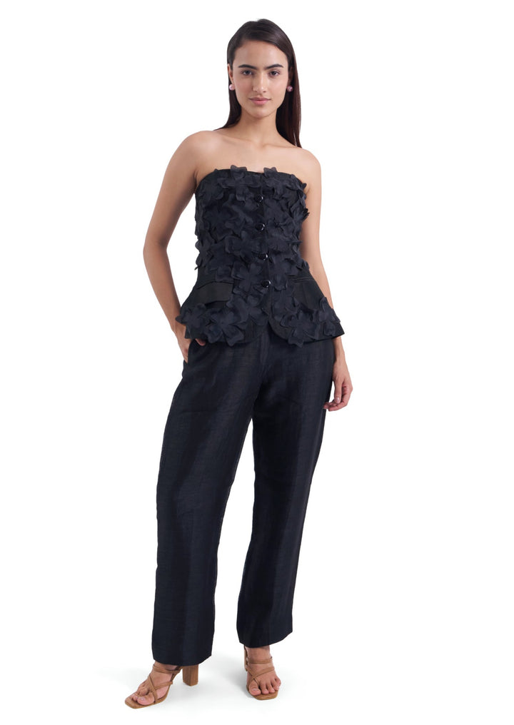 NOIR FLOWER BUSTIER