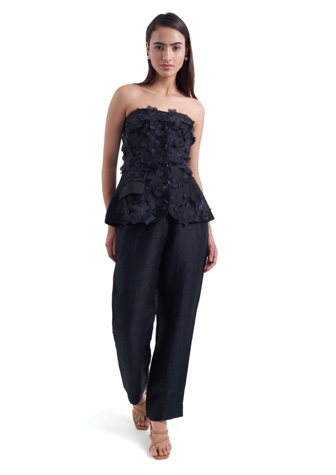 NOIR FLOWER BUSTIER