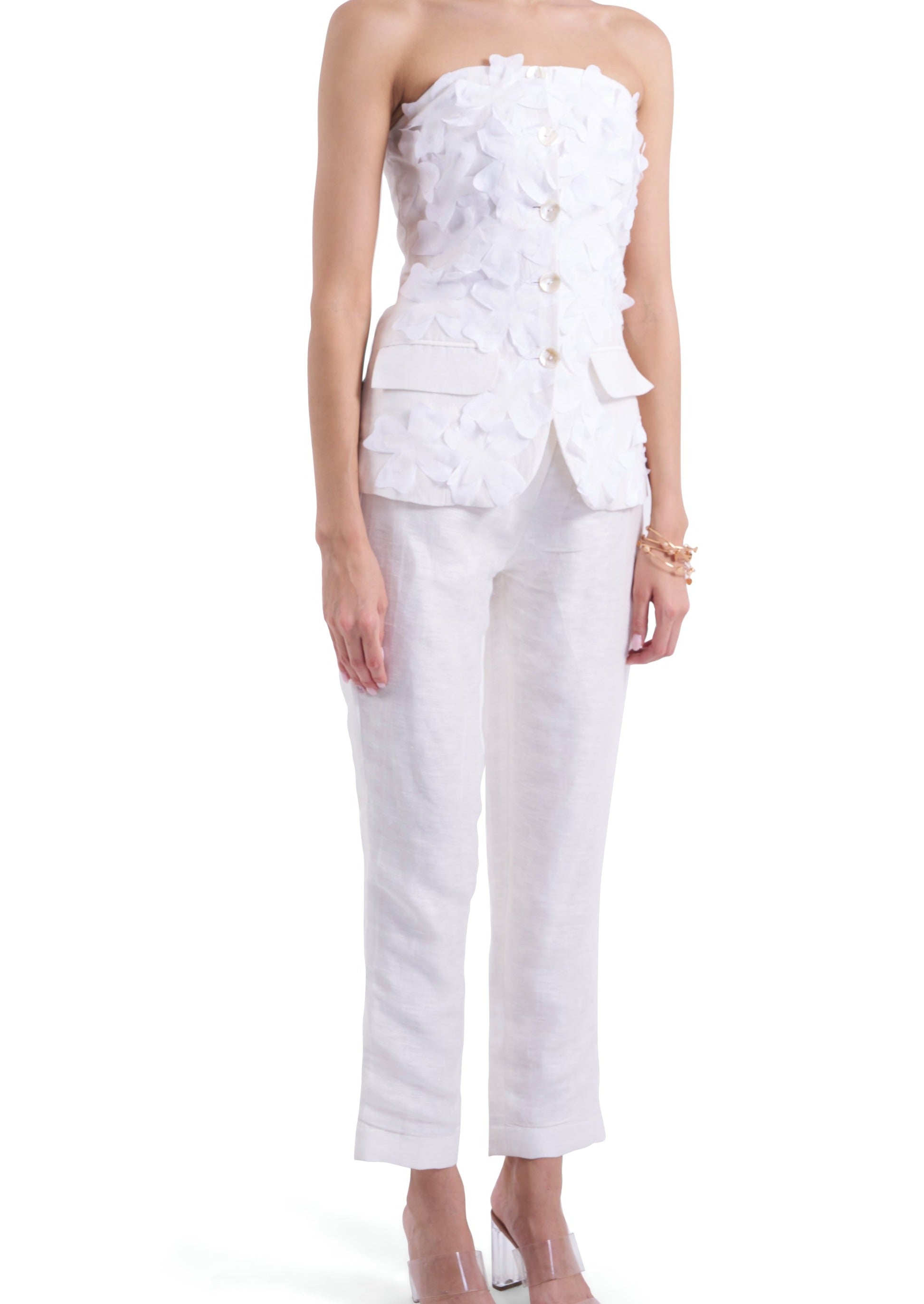 Blanc Flower Bustier
