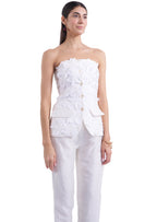 Blanc Flower Bustier
