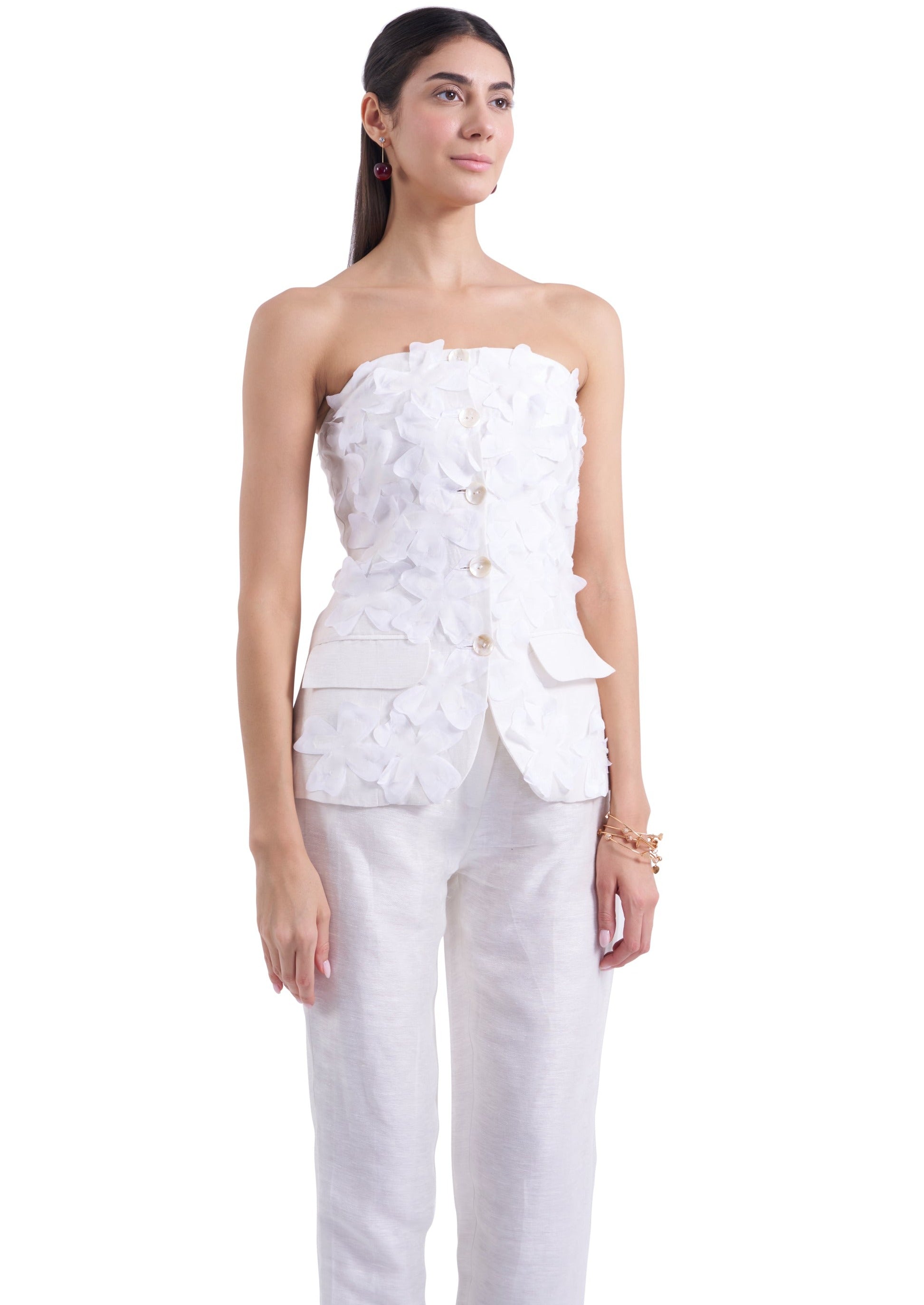 Blanc Flower Bustier