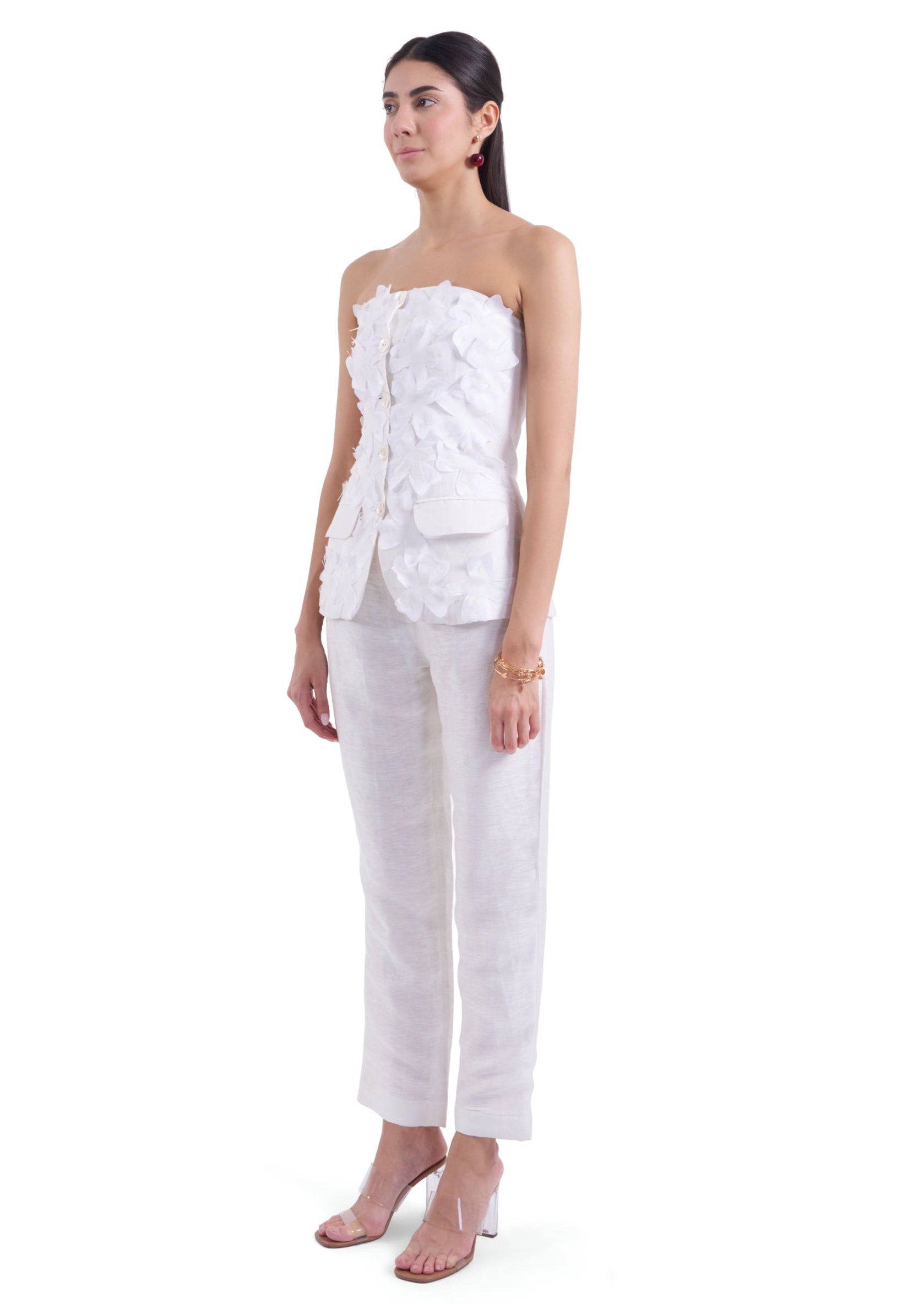 Blanc Flower Bustier