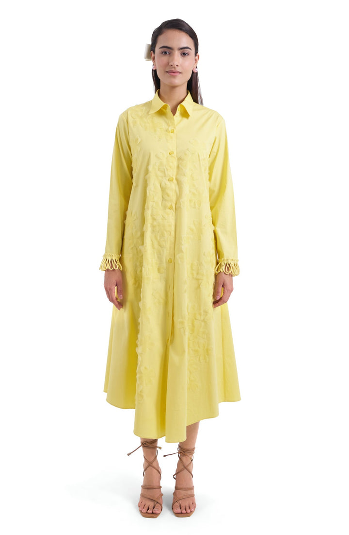 YELLOW MAGNOLIA SHIRT DRESS