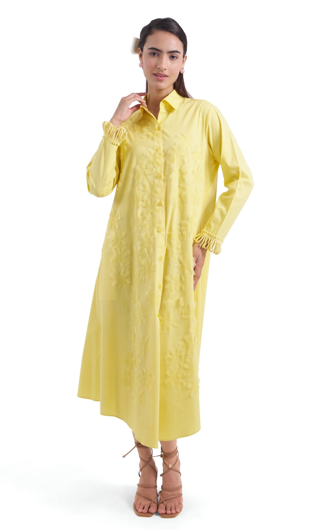 YELLOW MAGNOLIA SHIRT DRESS