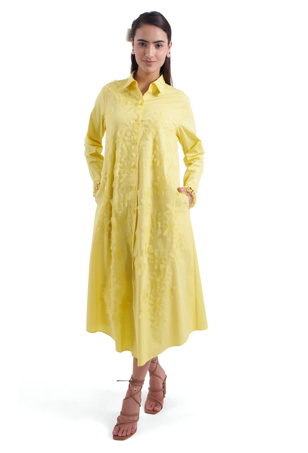 YELLOW MAGNOLIA SHIRT DRESS