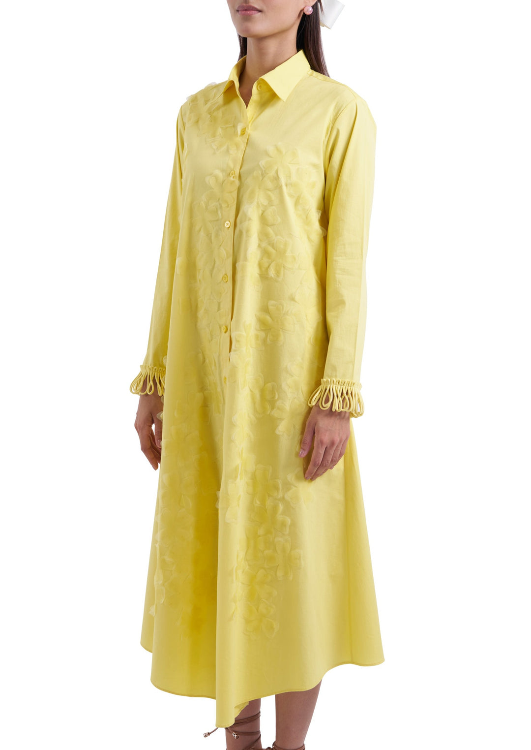 YELLOW MAGNOLIA SHIRT DRESS